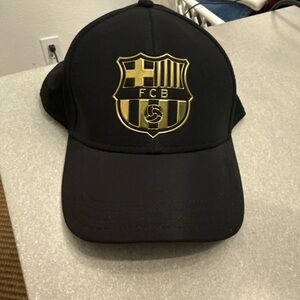 FCB Black Baseball Cap with Gold Crest